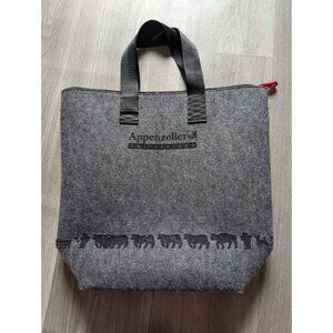Appenzeller Switzerland Gray Felt Tote Bag  Dual Handles Zipper Closure